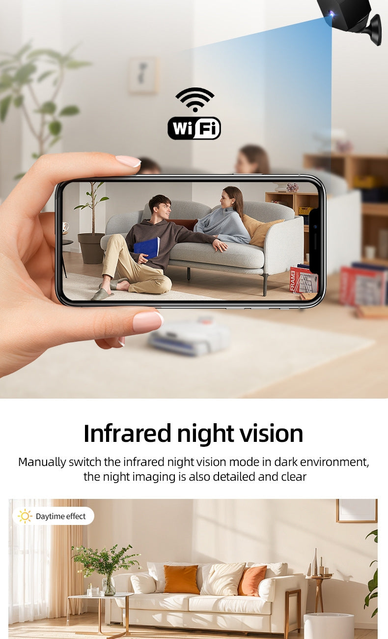Mini smart HD-säkerhetskamera med mörkerseende