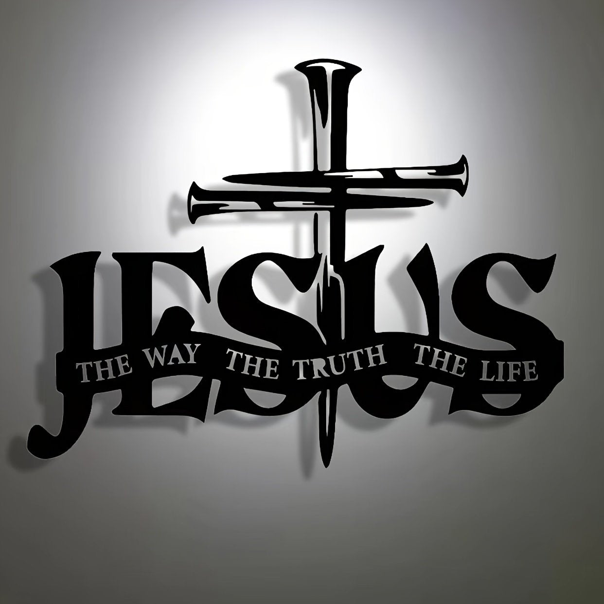 Jesus & Kruis Design Muurkunst - Limited Handmade Series