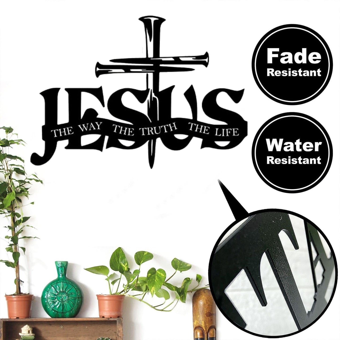 Jesus & Kruis Design Muurkunst - Limited Handmade Series