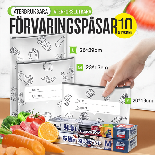 Teranvändbara Förvaringspåsar i Aluminiumfolie med Förslutning