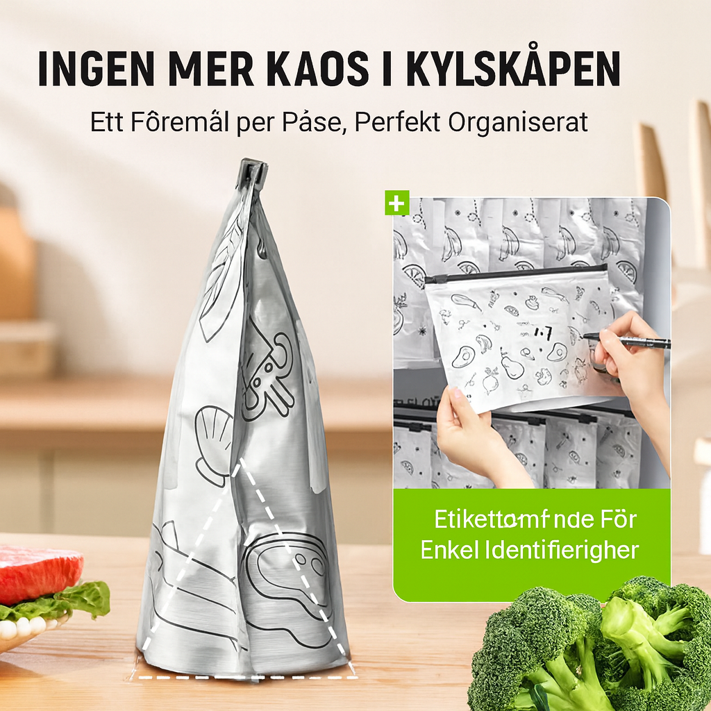 Teranvändbara Förvaringspåsar i Aluminiumfolie med Förslutning