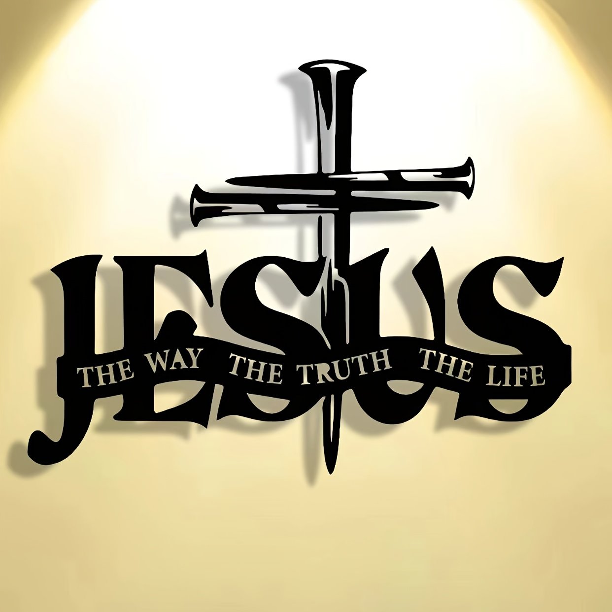 Jesus & Kruis Design Muurkunst - Limited Handmade Series