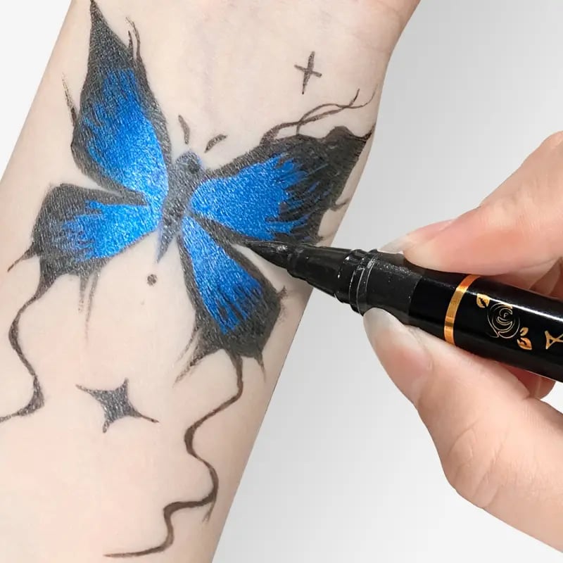 10-färgers set med tillfälliga tatueringspennor