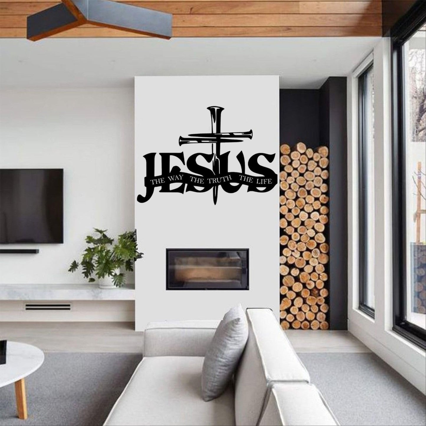 Jesus & Kruis Design Muurkunst - Limited Handmade Series