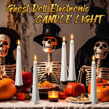 🎃👻 Fjärrstyrt spökljus med 3D-flammande veke