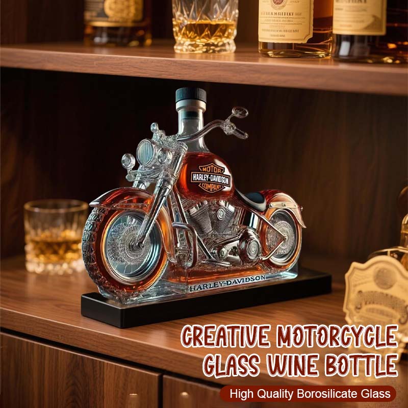 Kreativ motorcykel Glasvinflaska