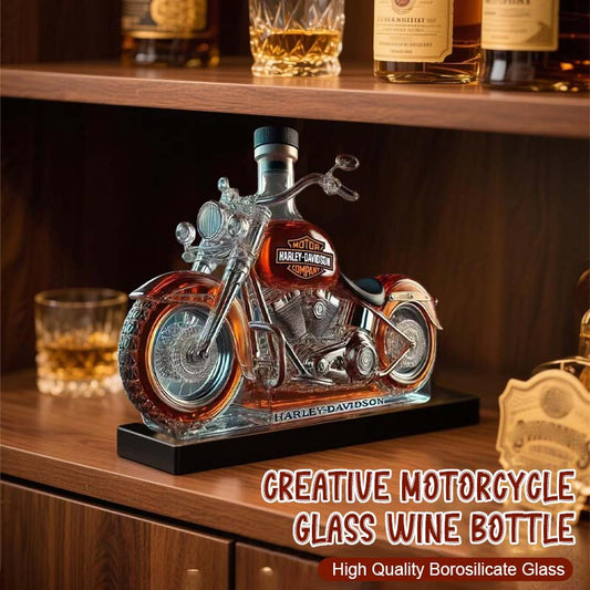 Kreativ motorcykel Glasvinflaska