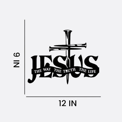 Jesus & Kruis Design Muurkunst - Limited Handmade Series