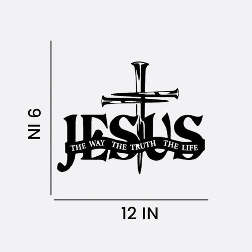 Jesus & Kruis Design Muurkunst - Limited Handmade Series