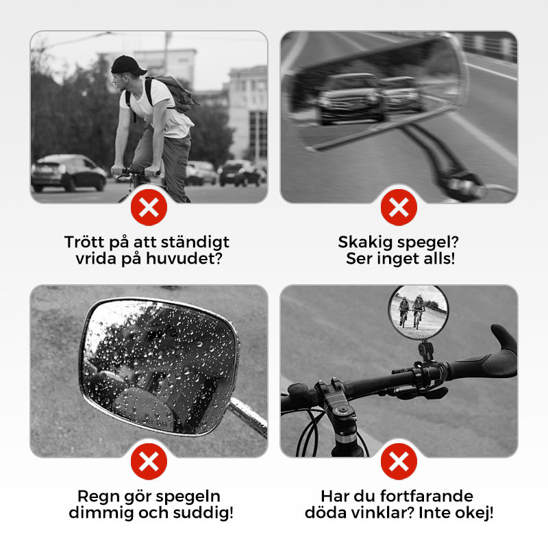 360° roterbar och justerbar backspegel för cykel