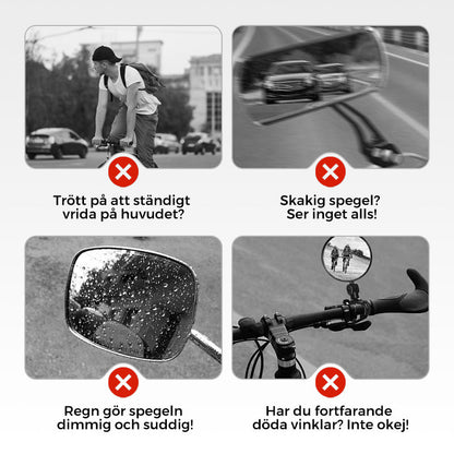 360° roterbar och justerbar backspegel för cykel