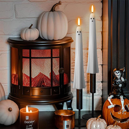 🎃👻 Fjärrstyrt spökljus med 3D-flammande veke
