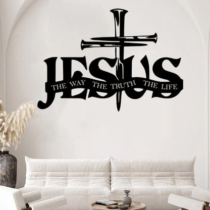 Jesus & Kruis Design Muurkunst - Limited Handmade Series