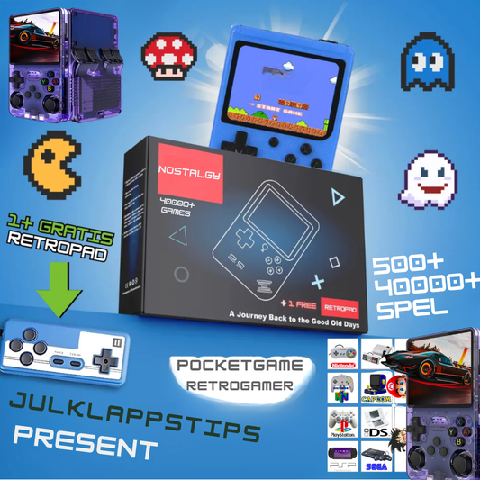 Retro spelkonsol - med 500–40 000 inbyggda klassiska spel & TV-stöd