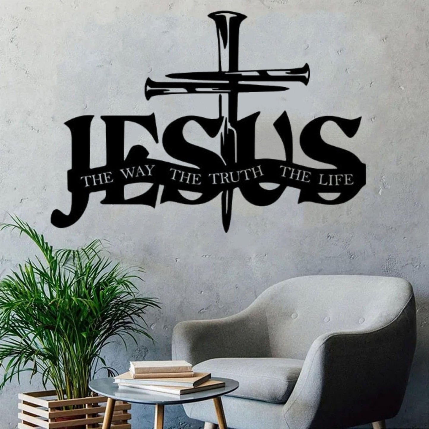 Jesus & Kruis Design Muurkunst - Limited Handmade Series