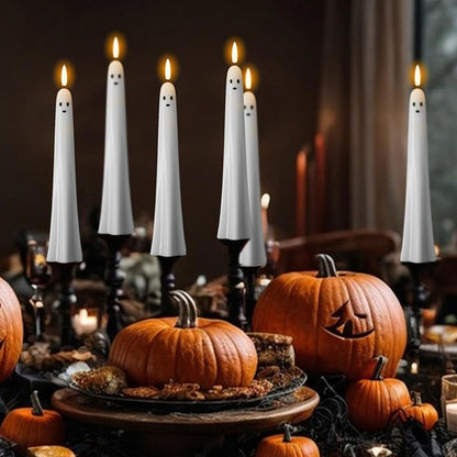 🎃👻 Fjärrstyrt spökljus med 3D-flammande veke
