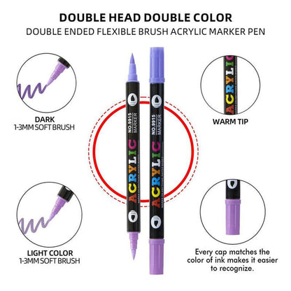 Dubbelspetsad akrylmarker