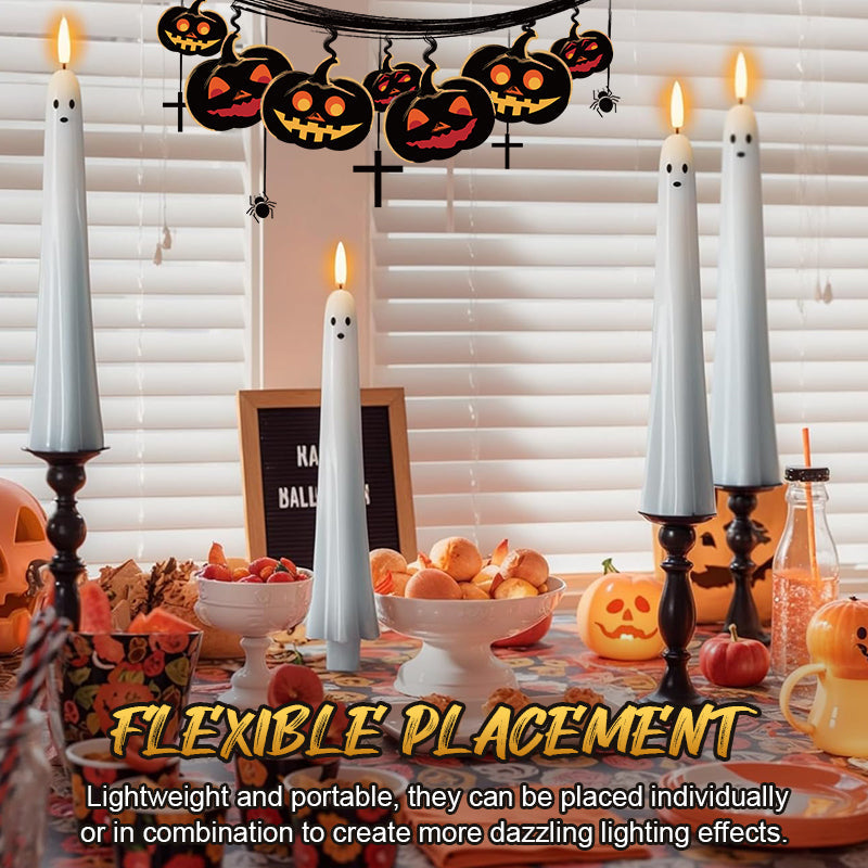 🎃👻 Fjärrstyrt spökljus med 3D-flammande veke