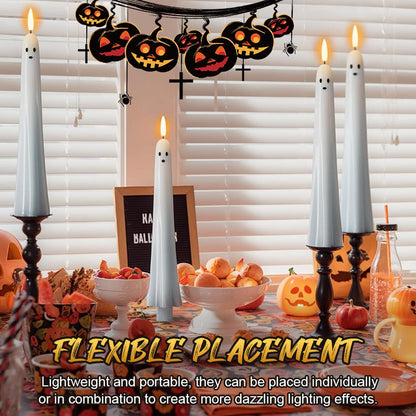 🎃👻 Fjärrstyrt spökljus med 3D-flammande veke