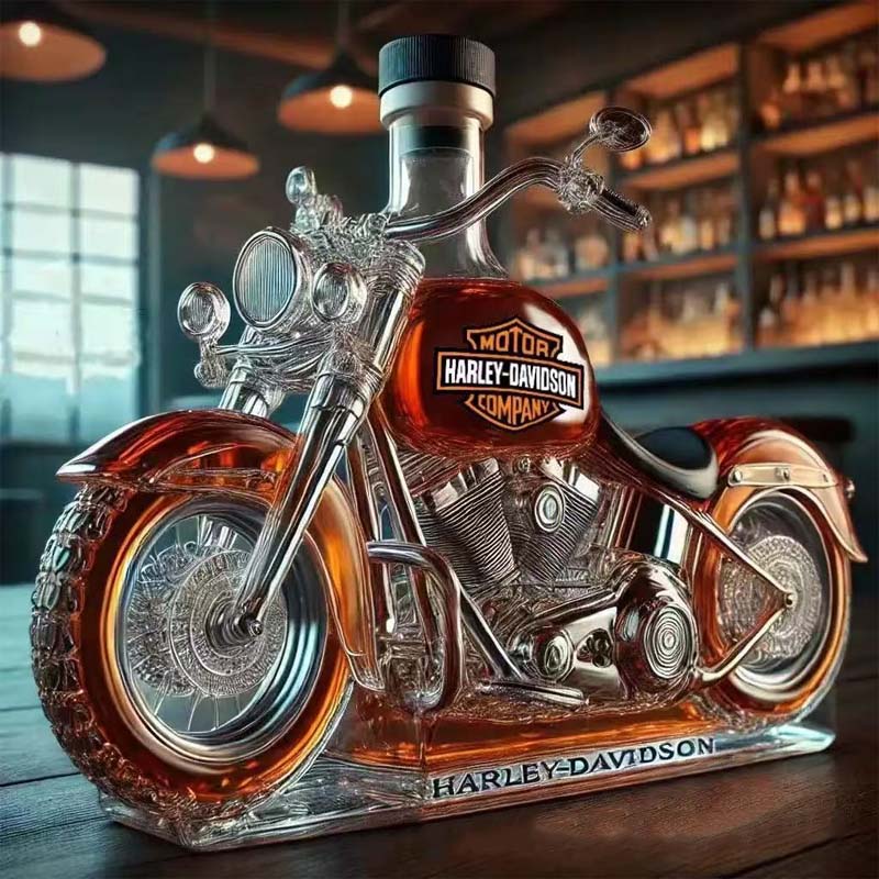 Kreativ motorcykel Glasvinflaska