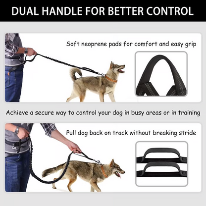 Handsfree Hundkoppel med Praktisk Midjeväska