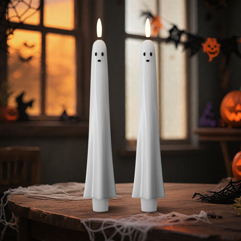 🎃👻 Fjärrstyrt spökljus med 3D-flammande veke