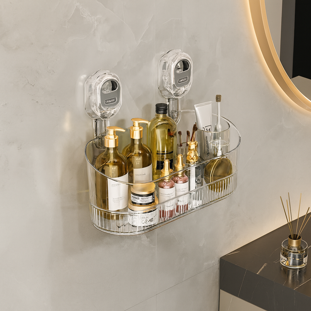 Självhäftande Vägg­hylla utan Borrning för Kök & Badrum