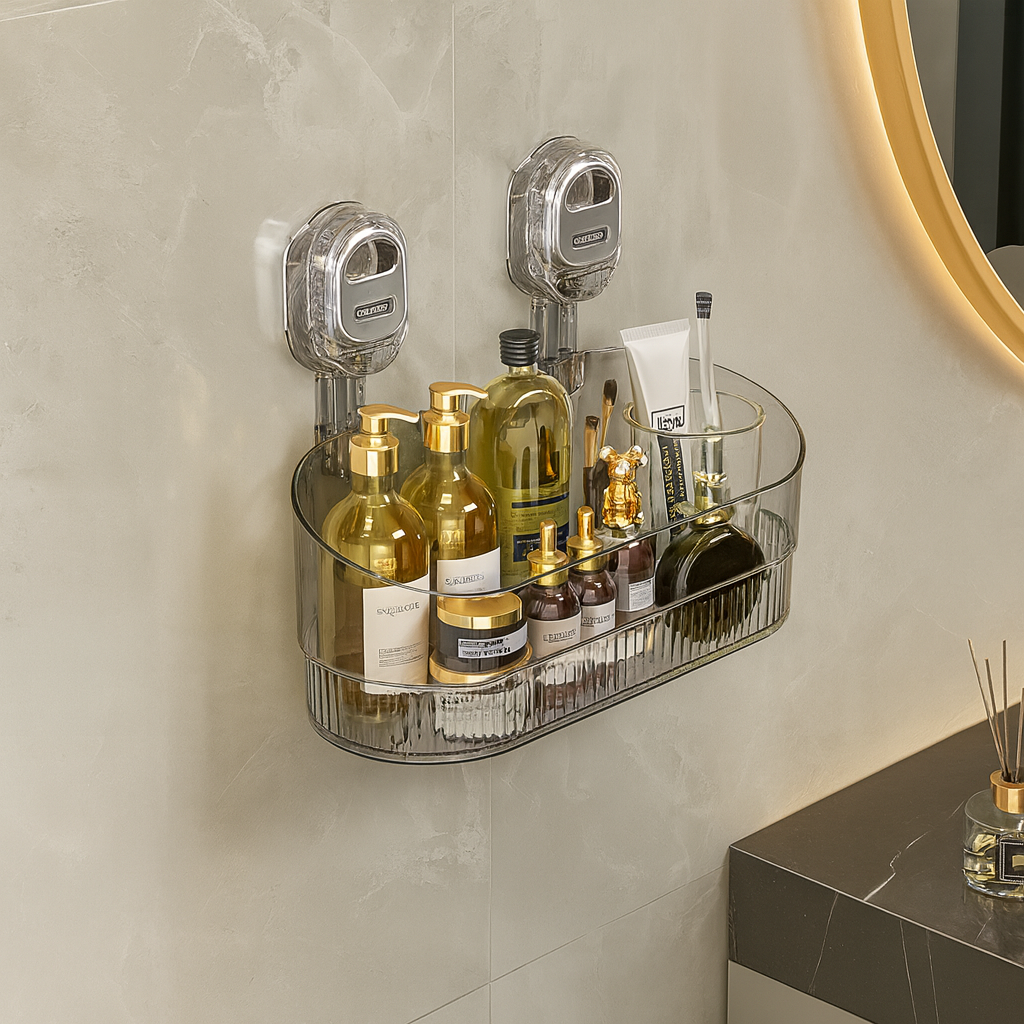 Självhäftande Vägg­hylla utan Borrning för Kök & Badrum