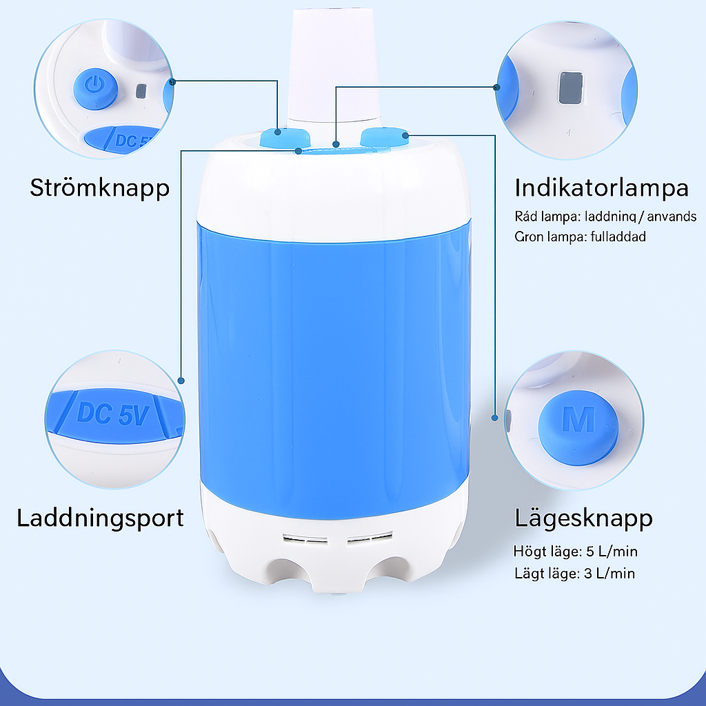 Portabel Vattenpump: Kit med Slang & Munstycken