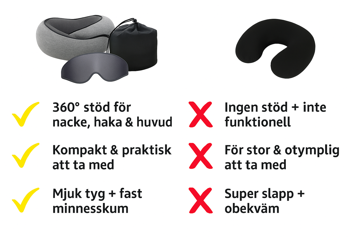 Nackstödskudde i memory foam