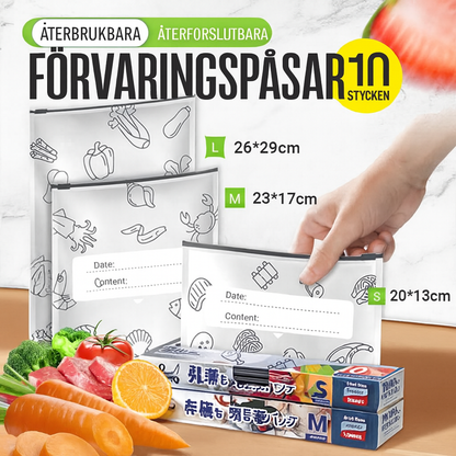 Teranvändbara Förvaringspåsar i Aluminiumfolie med Förslutning