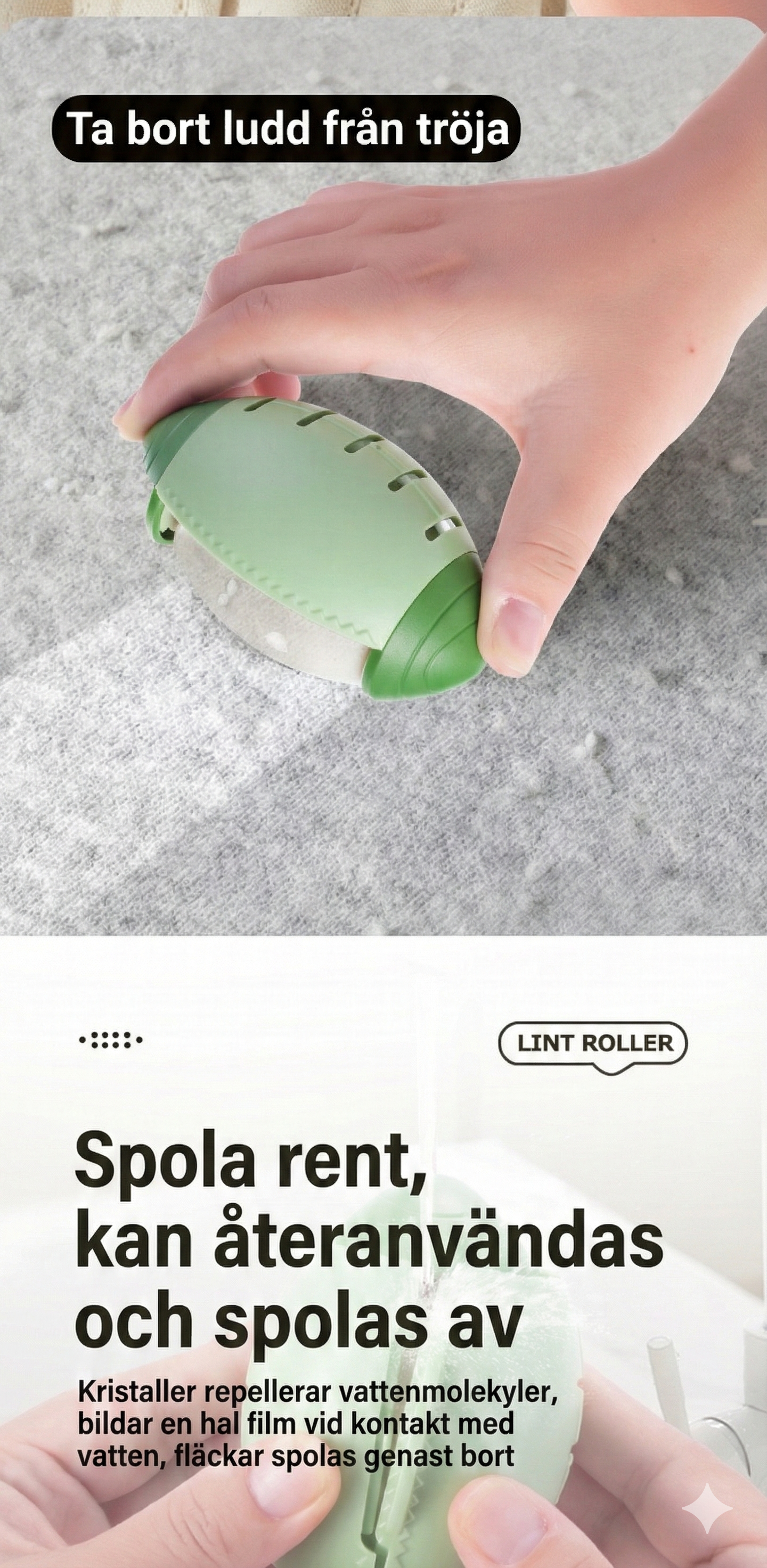 EcoRoll™ – Tvättbar luddrulle med extrem vidhäftning