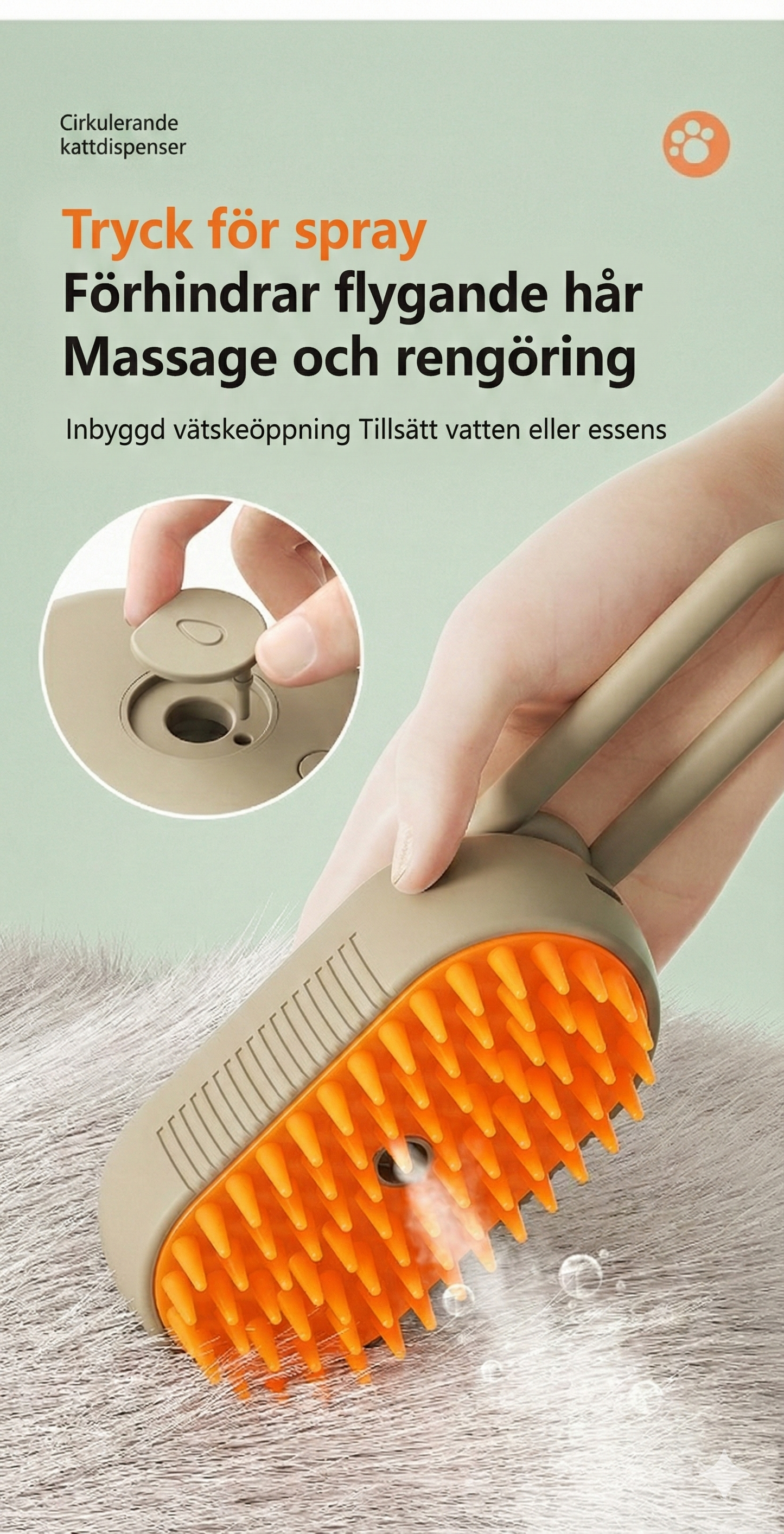 SteamSpa™ – 3-i-1 ångborste mot flygande hår