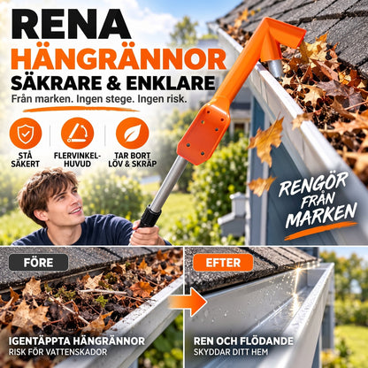 TryggRens – Rensa hängrännorna från marken