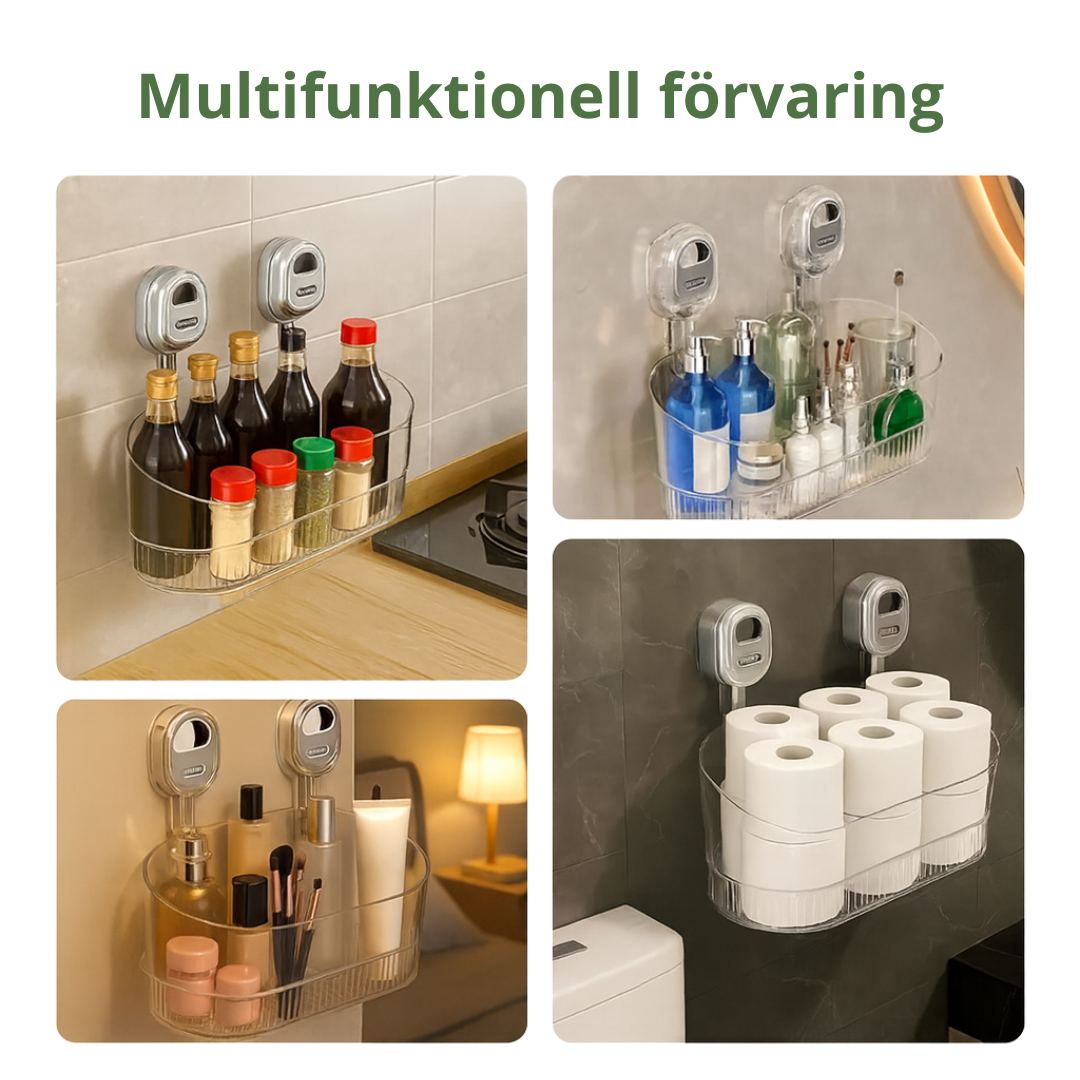 Självhäftande Vägg­hylla utan Borrning för Kök & Badrum