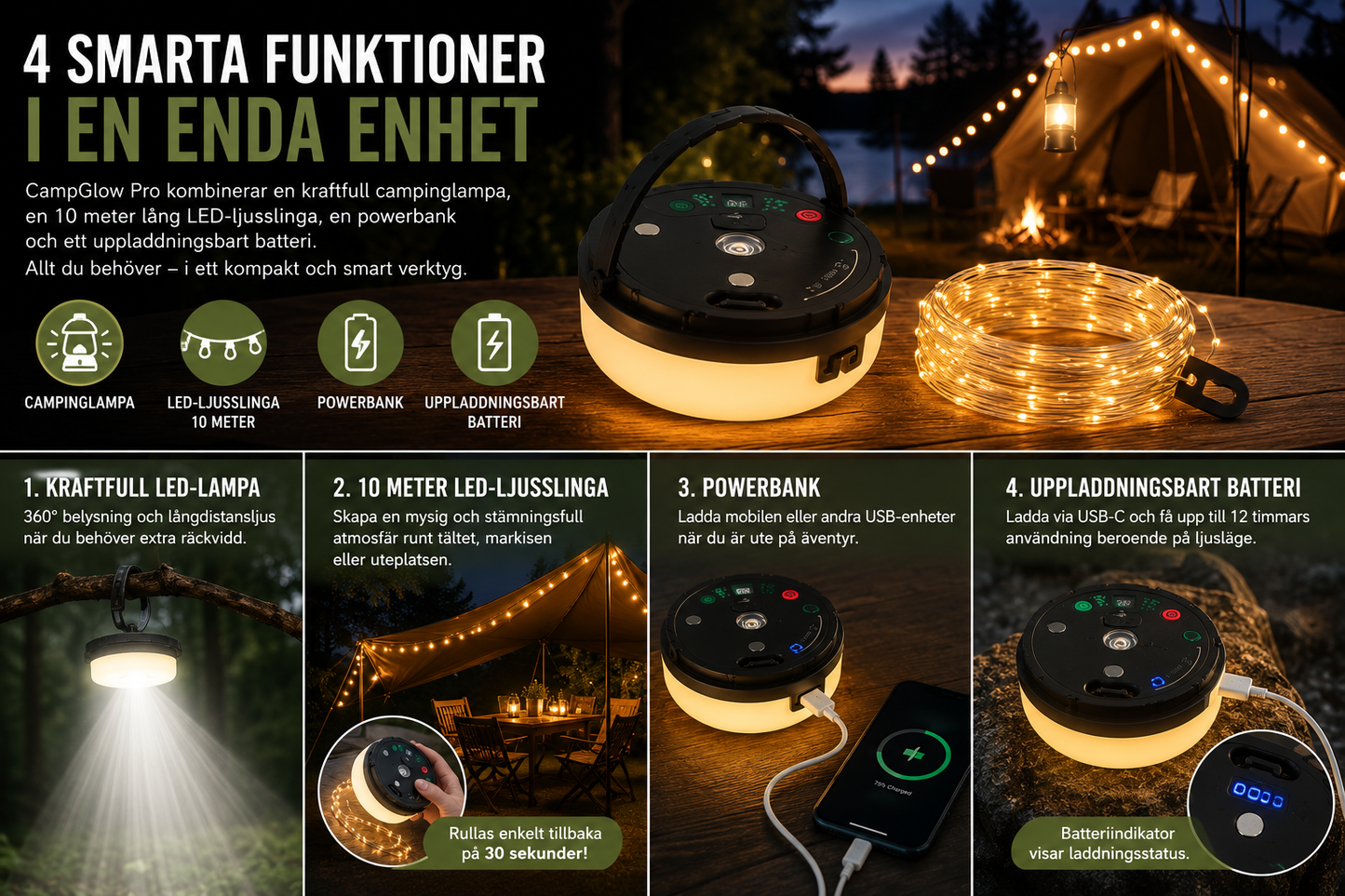 MultiLjus – 4 smarta funktioner