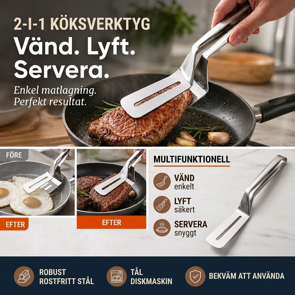 Vänd, Skrapa och Servera – Allt i ett