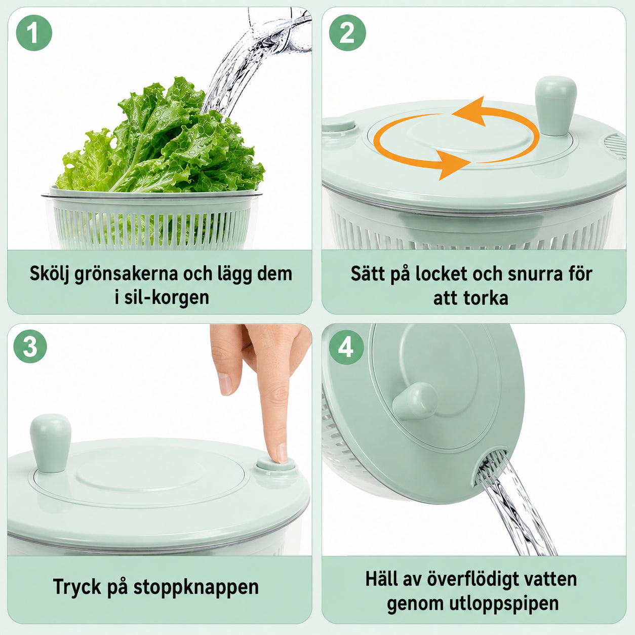 SalladsSnabb – Skölj, torka och riv