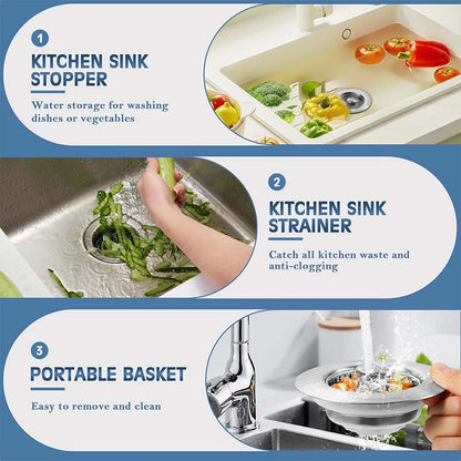 SinkMaster™ – 3-i-1 filter och propp med luktspärr
