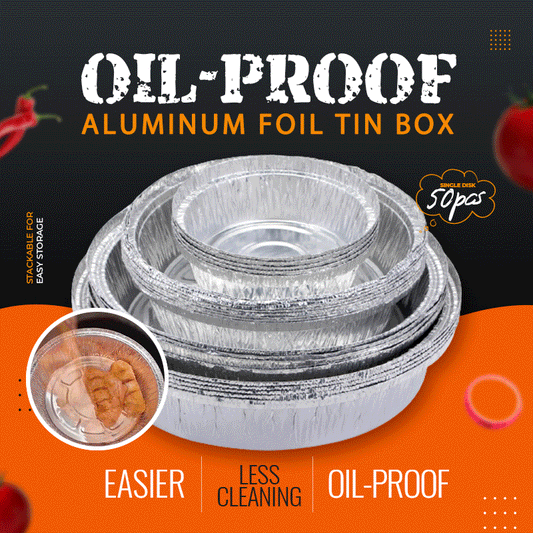 Oliebestendige Aluminiumfolie Blikken Doos (50 stycken)