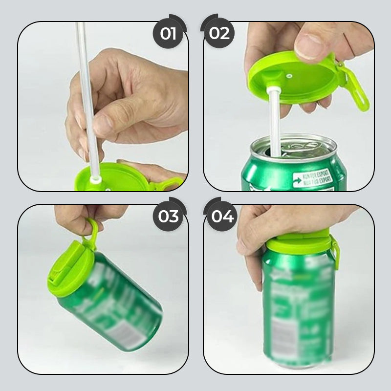Soda Can Lid with Straw for Kids